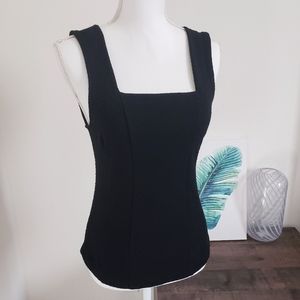 🆕️Anthropologie Black Sleeveless Square Neckline Blouse Top SZ XS